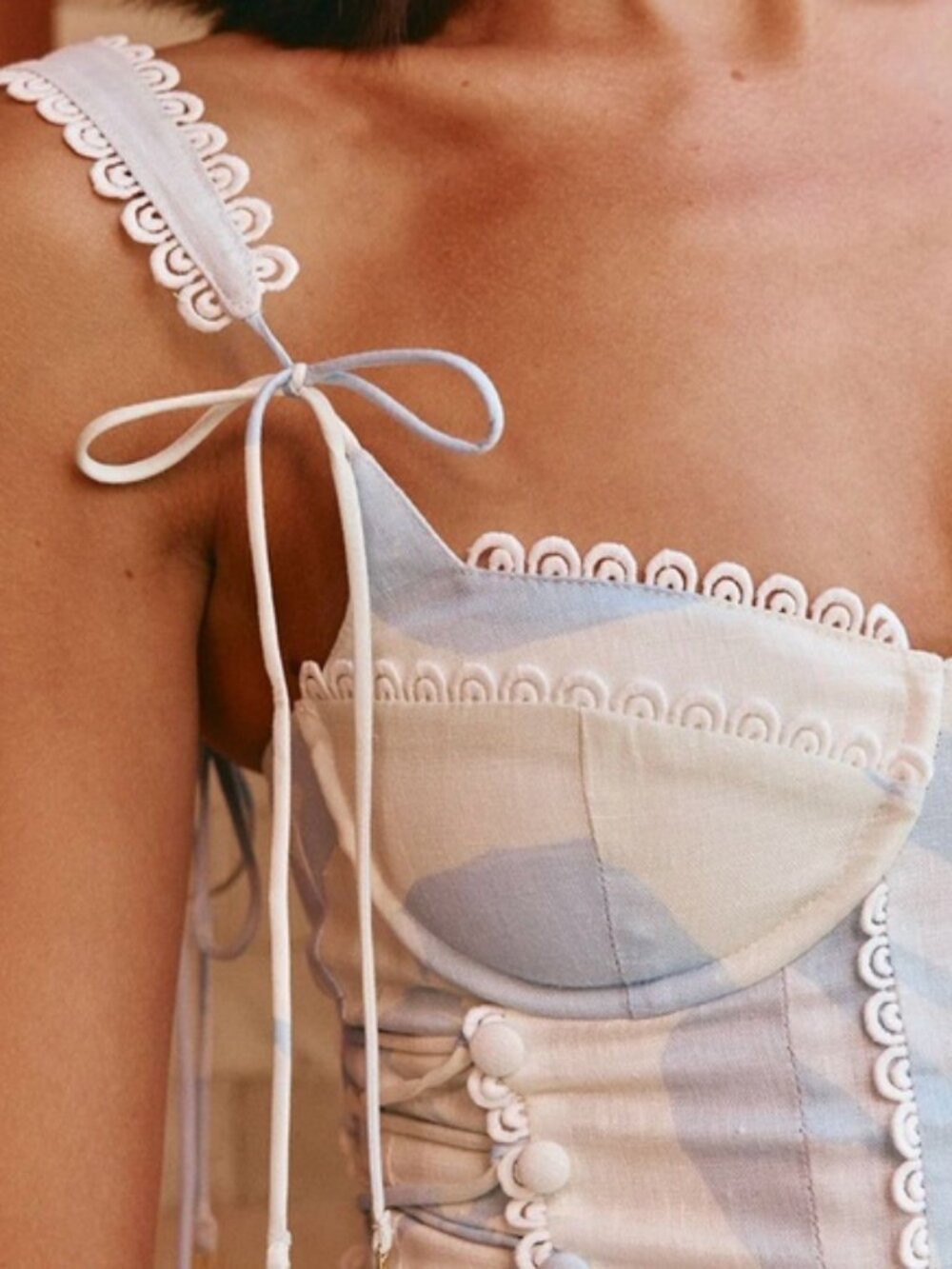 Nicolina Dress - Il Lido  (Zaco) Blue and White Mini Dress - Picture 6 of 10